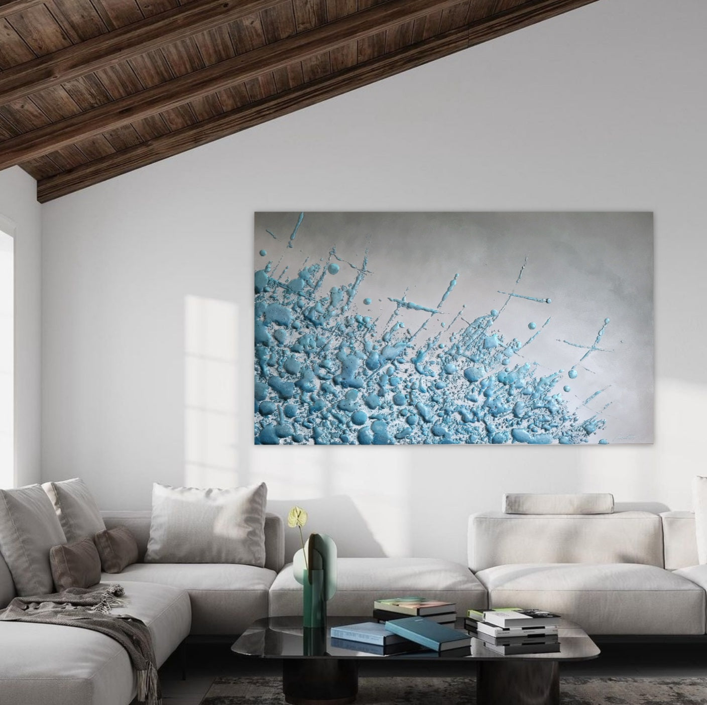 Amoureuse des fleurs bleues - 36x60