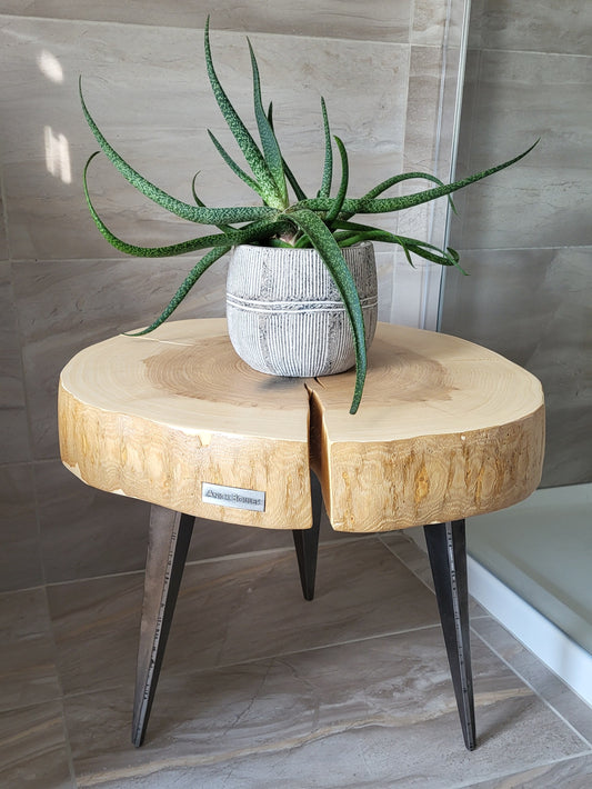 Table aux pattes d'acier