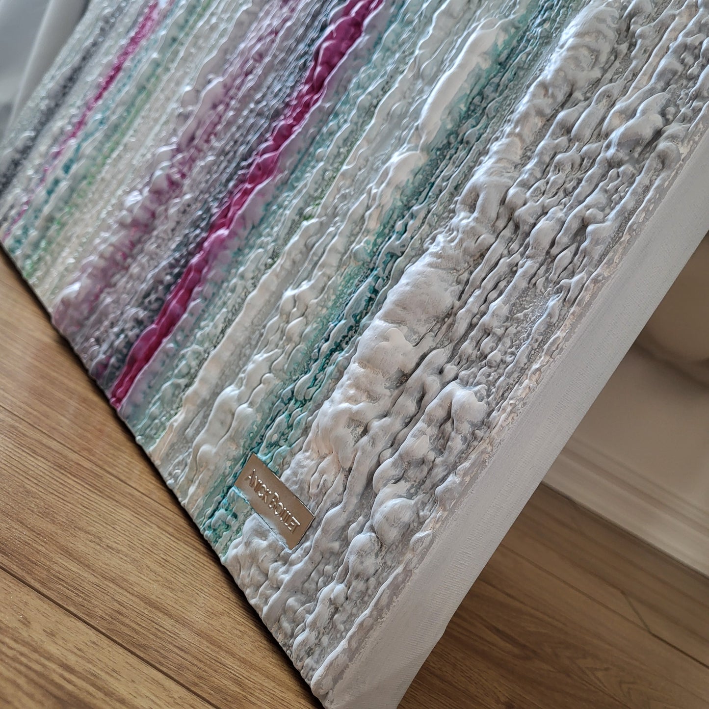 Amoureuse des fleurs bleues -  36x60