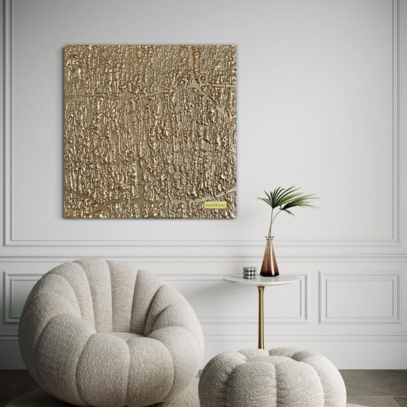 Amoureuse des fleurs bleues -  36x60