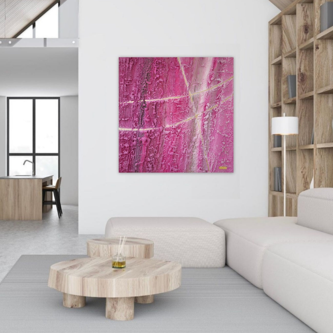 Amoureuse des fleurs bleues -  36x60