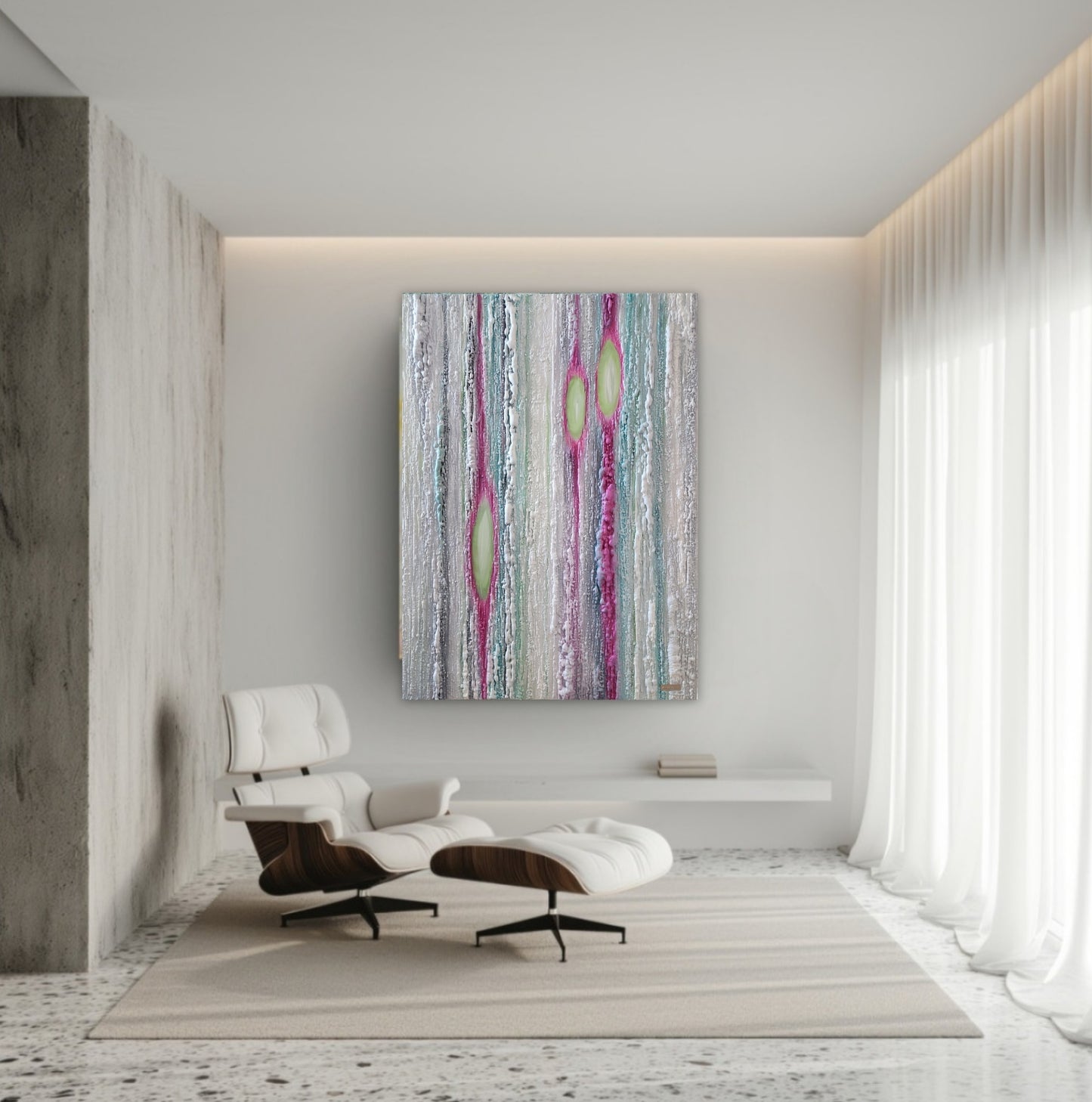 Amoureuse des fleurs bleues -  36x60